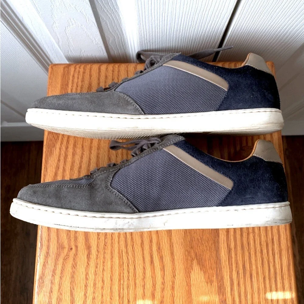 MAGNANNI Gray/Navy Suede/Leather Echo Lo Sneakers SZ‎ 7 1/2M